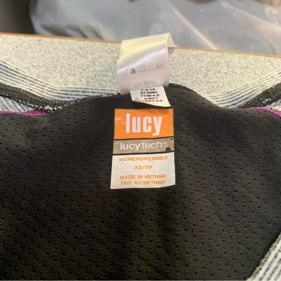 Lucy Tech Gray and Purple Long Sleeve Active Wear Ruched Top Size Extra Small - Picture 8 of 12